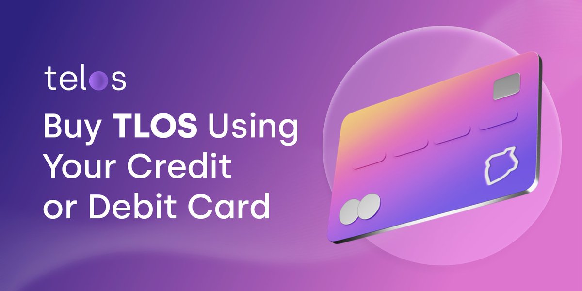 Thanks to <a href="/SimplexCC/">Simplex</a>, you can now purchase $TLOS with your credit or bank card directly on telos.net 

#Telos #Crypto