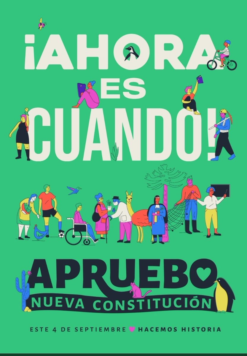 Porque #AprueboConEsperanza porque la nueva constitución se hizo entre todos, porque los Movimientos Sociales tuvieron voz y voto en la propuesta, vamos con todo