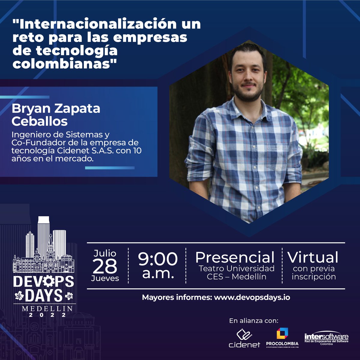 Cidenet_SAS's tweet image. En el panel de #DevOpsDays2022 sobre Internacionalización del sector, @Cidenet representará a las 47 empresas de la Red en este evento. Bryan Zapata, cofundador de la empresa, nos compartirá la experiencia que se ha vivido en el camino del trabajo colaborativo.

#ISWMásConectados