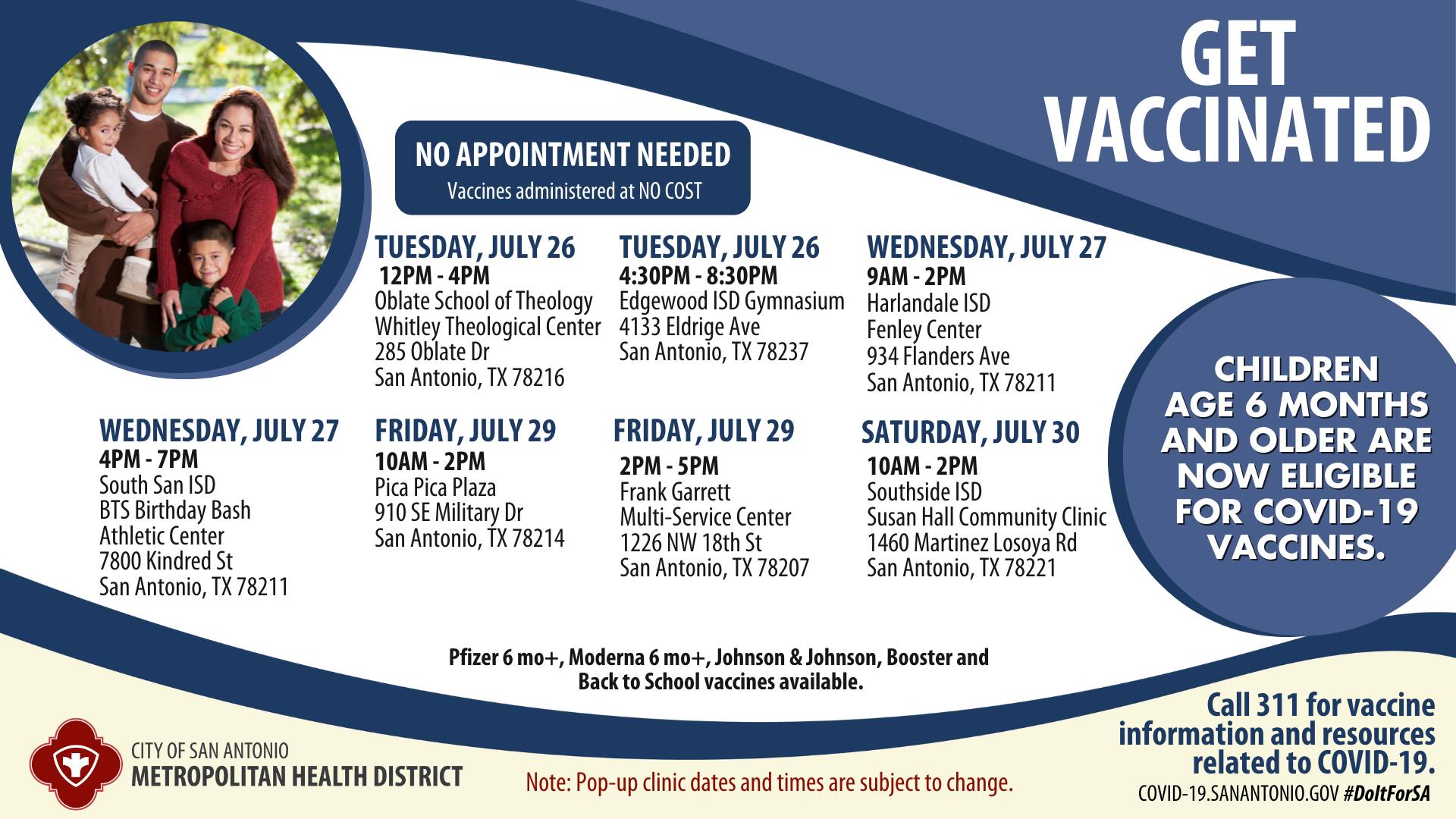 City Of San Antonio No Appointment Needed Here Is The Upcoming Metro Health Hosted Pop Up Covid 19 Vaccine Clinic Hours Across The City Gift Cards Still Available Back To School Vaccines City Of San Antonio No Appointment Needed Here Is The Upcoming Metro Health Hosted Pop Up Covid 19 Vaccine Clinic Hours Across The City Gift Cards Still Available Back To School Vaccines