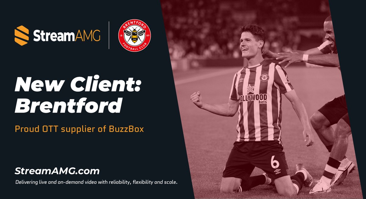 StreamAMG (@streamamg) on Twitter photo 🖊️⚽ We are delighted to be working with <a href="/BrentfordFC/">Brentford FC</a> to power their new OTT service - BuzzBox. 🐝 More info: bit.ly/3b8b5hd
#StreamAMG #brentford #newclient #football #ottplatforms #streaming 🖊️⚽ We are delighted to be working with <a href="/BrentfordFC/">Brentford FC</a> to power their new OTT service - BuzzBox. 🐝 More info: bit.ly/3b8b5hd
#StreamAMG #brentford #newclient #football #ottplatforms #streaming