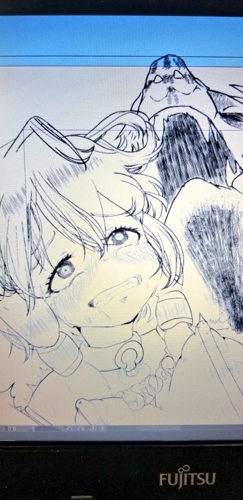 凄い髪の毛ブラシを見つけたせいで、画力詐欺が凄くなった…
全工程の半分くらいは描いた後ですが、髪描くとき多用してしまいそう
傷を負ったキャラが1コマで全回復してるなんて創作物においてざらにあるし、突然別人のような髪の毛表現になってもご愛嬌ということにしておこうと思います