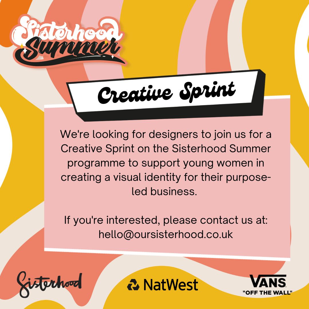 We're looking for creatives to join us on Tues 9th August to create a visual toolkit for next gen. of purpose-led entrepreneurs. If you're interested or know someone who is, please RT &amp; share🤞