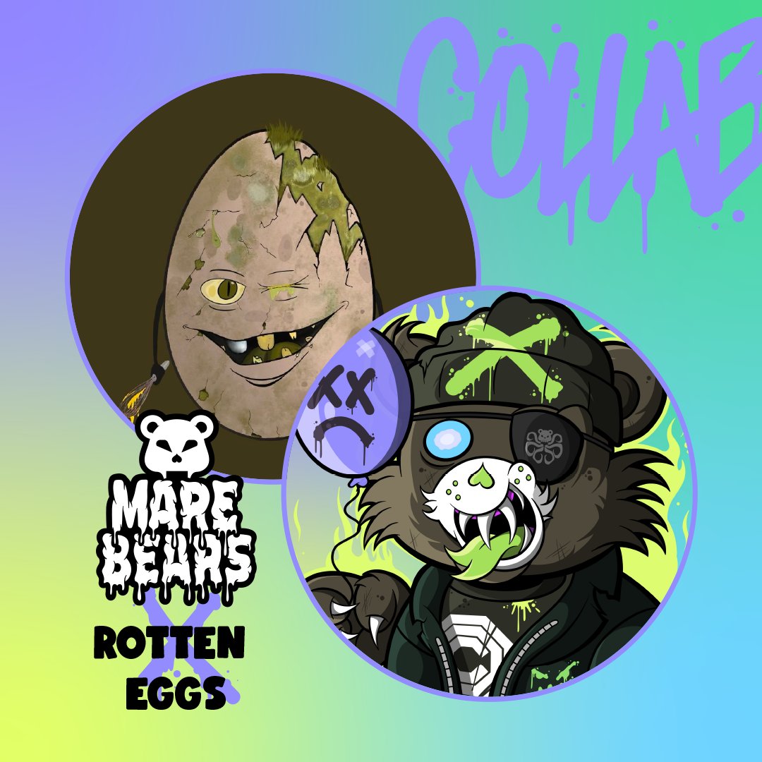 Rare Bears vs Mare Bears (@bearsrare) on Twitter photo ๐ Mare Bears x Rotten Eggs ๐ฅ
3x Whitelists for Rotten Eggs
3x Blacklists for Mare Bears
1โฃ Follow <a href="/BearsRare/">Rare Bears vs Mare Bears</a> & <a href="/rotteneggseww/">Rotten Eggs</a>
2โฃ Like & RT
3โฃ Tag 3 friends
Ends in 24hrs โณ GL
#SolanaNFT #NFTGiveaway
#solana ๐ Mare Bears x Rotten Eggs ๐ฅ
3x Whitelists for Rotten Eggs
3x Blacklists for Mare Bears
1โฃ Follow <a href="/BearsRare/">Rare Bears vs Mare Bears</a> & <a href="/rotteneggseww/">Rotten Eggs</a>
2โฃ Like & RT
3โฃ Tag 3 friends
Ends in 24hrs โณ GL
#SolanaNFT #NFTGiveaway
#solana