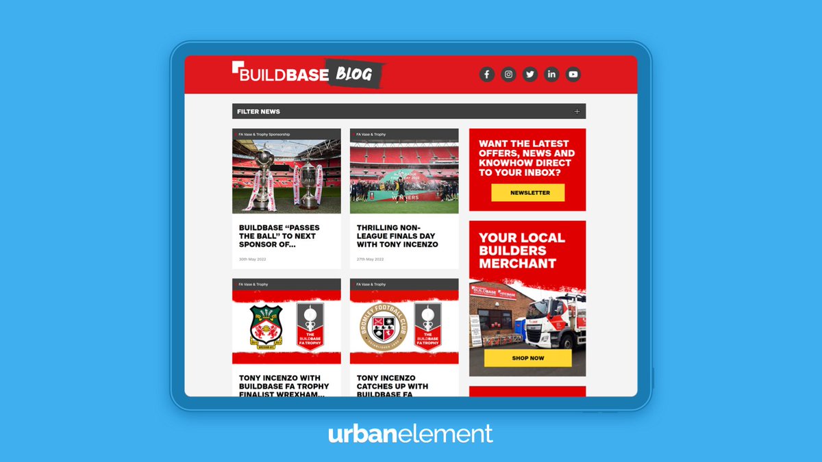 Buildbase is a leading builders’ merchant in the UK with more than 200 branches nationwide.

Urban Element was tasked with turning Buildbase's blog into a powerful web traffic funnel that would help support their e-commerce goals.

Read more here: ow.ly/5wBX30soP8l