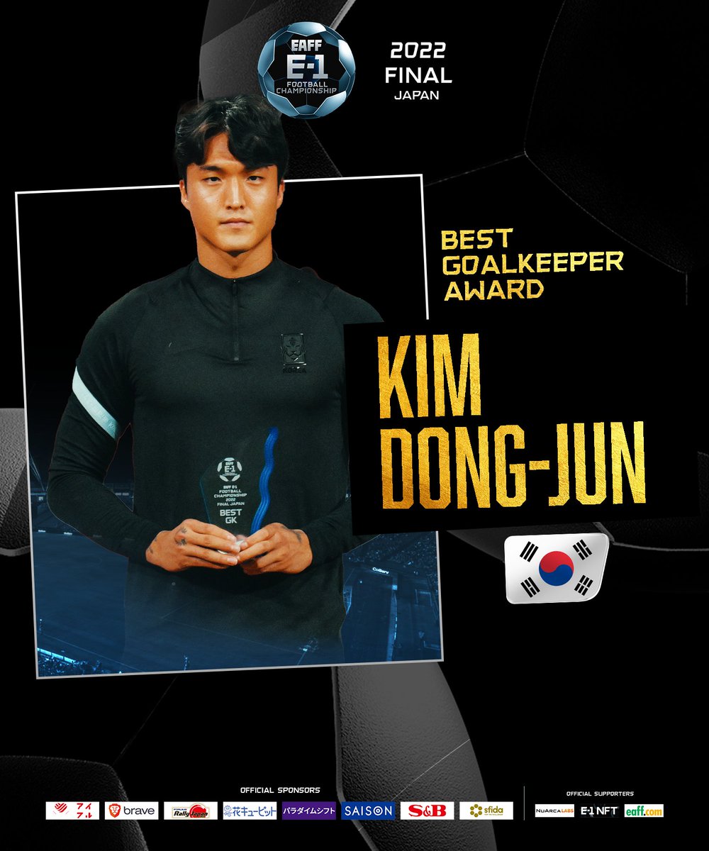 🧤 Your #EAFF2022 𝗕𝗲𝘀𝘁 𝗚𝗼𝗮𝗹𝗸𝗲𝗲𝗽𝗲𝗿 is:

🇰🇷 Kim Dong-jun👏

#EAFF | #E1