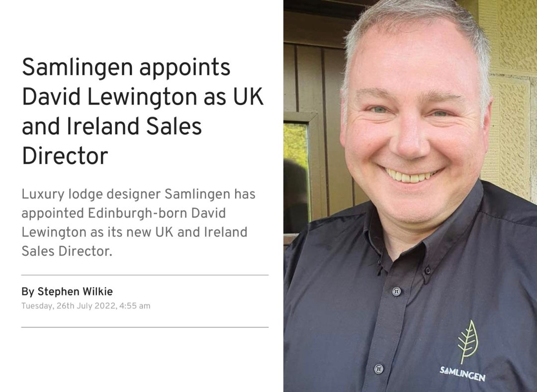 Samlingen (@samlingenltd) on Twitter photo Have you spotted David Lewington, Sales Director at Samlingen in the media recently? 📰 Take a look here: bit.ly/3cPkDOI
<a href="/edinburghpaper/">Edinburgh Evening News</a>
#LuxuryLodges #LuxuryLeisure Have you spotted David Lewington, Sales Director at Samlingen in the media recently? 📰 Take a look here: bit.ly/3cPkDOI
<a href="/edinburghpaper/">Edinburgh Evening News</a>
#LuxuryLodges #LuxuryLeisure