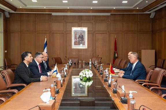 التقى اليوم نائب رئيس الوزراء الاسرائيلي جدعون ساعر بالسيد فوزي لقجع الوزير المنتدب لدى