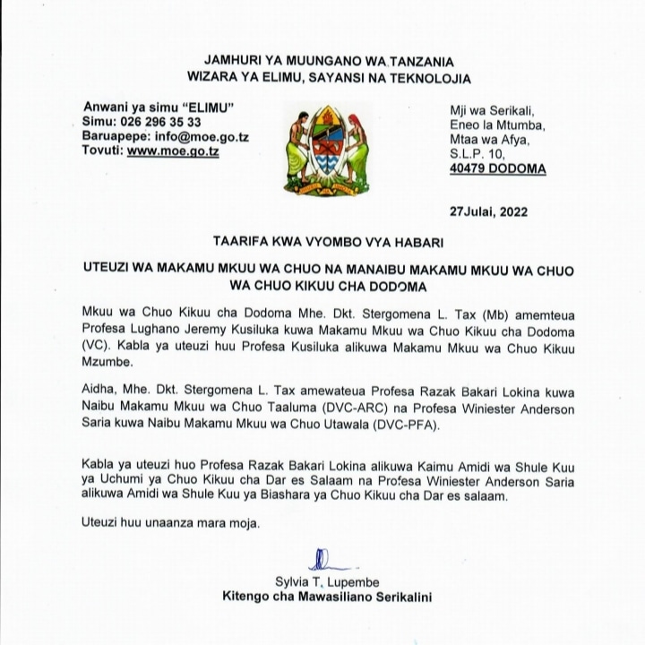 Wizara ya Elimu Tanzania on Twitter "https//t.co/xszRnA3ksB" / Twitter