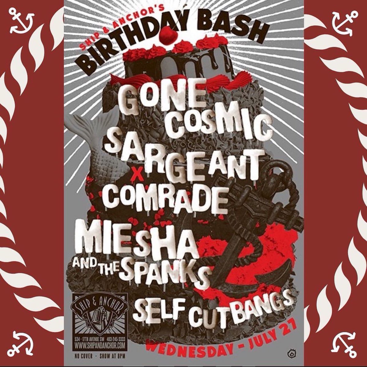 Happy Birthday to Us!
We are celebrating with all day happy hour, free cupcakes and a banger of a show! Music 8pm
#shipshow #freeshow #shipstage #shipandanchorbday #cupcakes