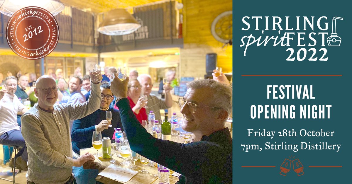 Stirling SpiritFest (@sspiritfest) on Twitter photo Stirlings all new SpiritFEST! 
28th October - 6th November 2022 Who is joining us? to kick start the festival we are hosted at Stirling Distillery with the Scotch Malt Whisky Society. Stirlings all new SpiritFEST! 
28th October - 6th November 2022 Who is joining us? to kick start the festival we are hosted at Stirling Distillery with the Scotch Malt Whisky Society.