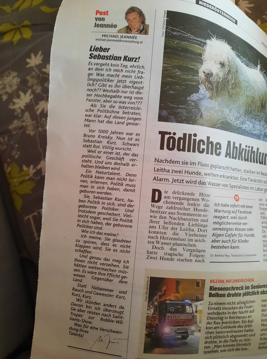PawelChristoph's tweet photo. 27.7.2022 - Das ist tatsächlich aus der heutigen Krone. #Jeannee https://t.co/HxpB0gx9m6
