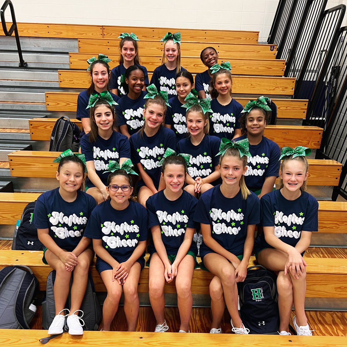HofiusCheer's tweet photo. CHEER CAMP DAY 1! These @HofiusCheer girls are ready to ✨SHINE!✨ @HofiusAthletics @HofiusKISD https://t.co/hSGabdAs0d
