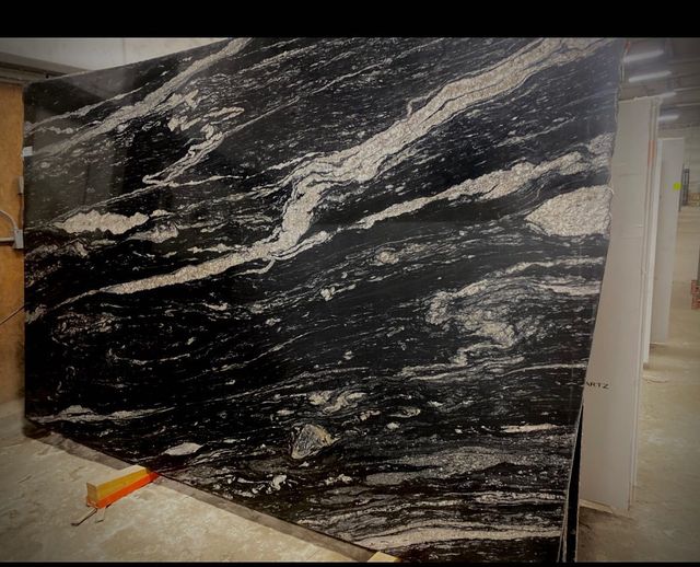 #CosmicBlackGranite in stock now at Alpha. $59 SF installed. 
#BlackGranite #AlphaCountertops  #FullSlabs