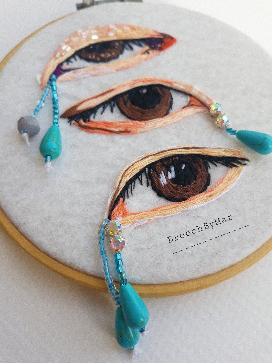 BroochByMar's tweet photo. What more can I say? You're my tear
💧
__The embroidery process of the Tear Brooch set is done, a personal favourite__ 💜
#BTS #Namjoon #Yoongi #Jhope https://t.co/7oPI0E71JQ