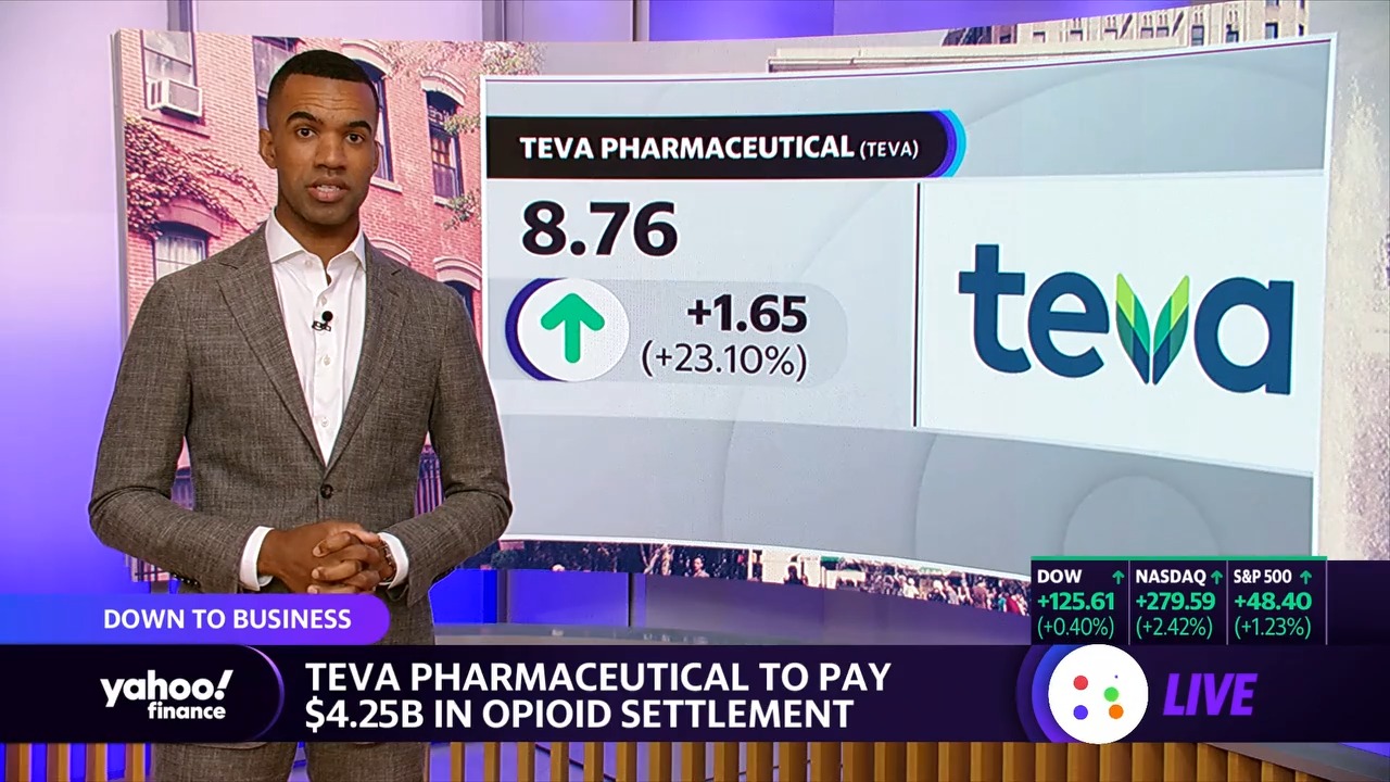 Yahoo Finance "$TEVA Pharmaceutical is set to pay $4.25 billion in settlements opioid cases, $CS names new CEO, $DB warns of challenging half for 2022, and $TWTR is
