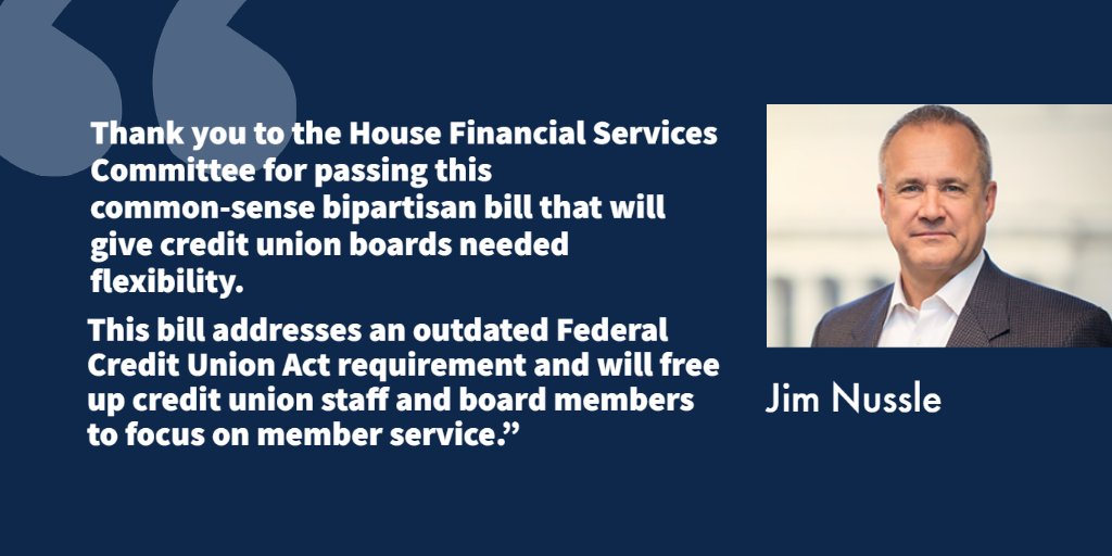 .<a href="/FSCDems/">FSC</a> <a href="/FinancialCmte/">Financial Services GOP</a> just advanced the CUNA and League-led Credit Union Board Modernization Act. For more: bit.ly/3cOMDSB