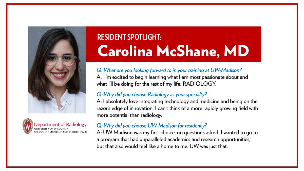Meet Dr. Carolina McShane, a new resident @UWiscRadiology. We are so excited to welcome Carolina, who completed her medical education at @umichmedicine. Learn more about Carolina below!