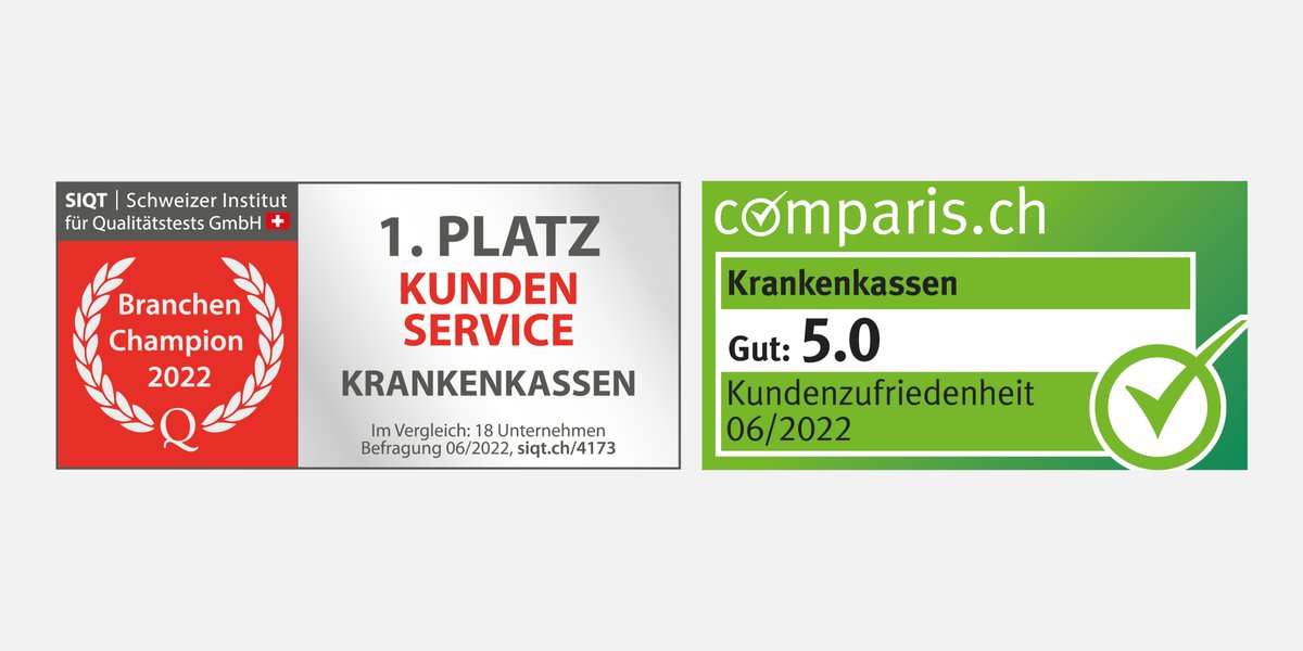 Schweizer Branchenmonitor: 1. Platz #Kundenservice in der Branche #Krankenkassen und Note 5 bei Comparis: helsana.ch/de/helsana-gru…