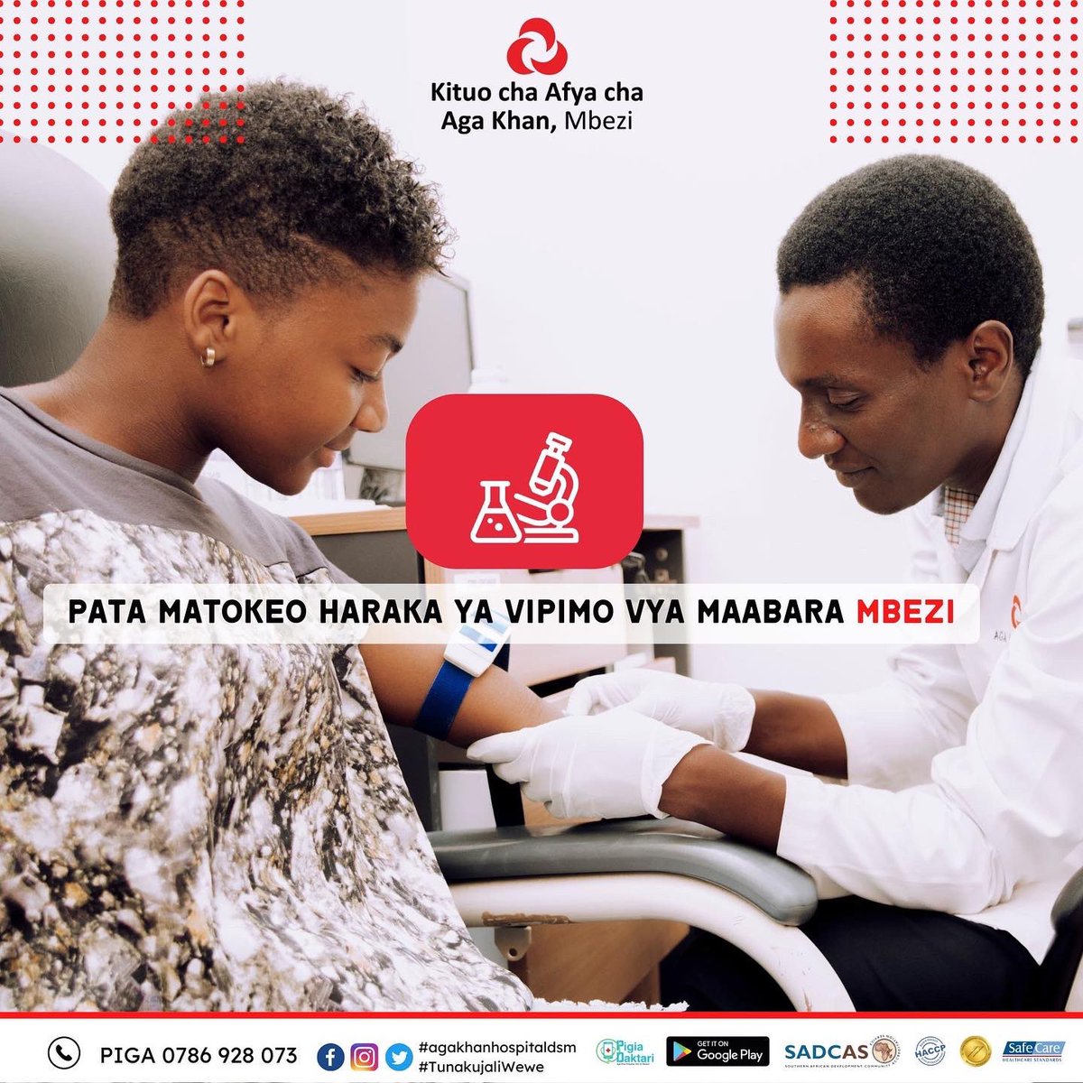 akhstanzania's tweet photo. Get reliable and quick laboratory test services at The Aga Khan Polyclinic, Mbezi. Call us for more information 0788 928 073.
#agakhanhospitaldsm #mbezi #diagnostics #labtest #health #bloodculture #vaccines #bloodsmear #microscope #healthcare #medicine #wellness #tanzania https://t.co/e1iQMpNeUE