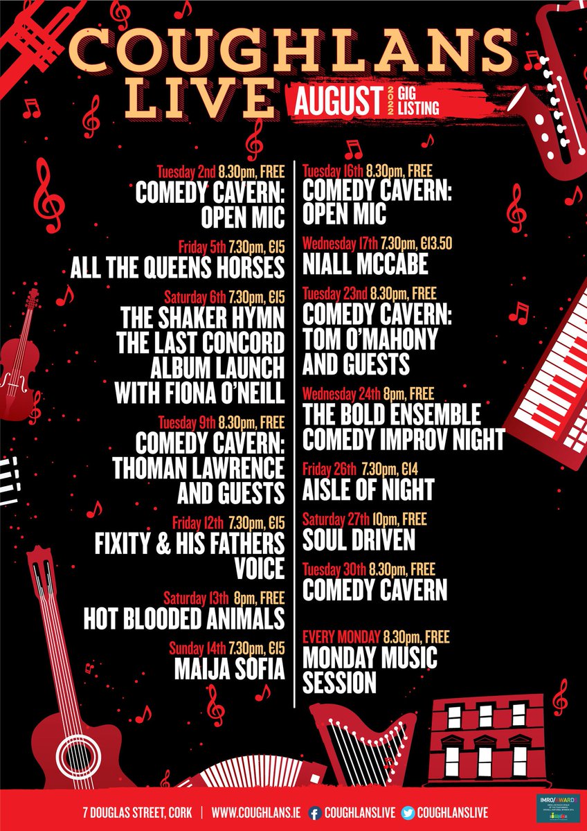 Lots of shows to check out next month! coughlans.ie.