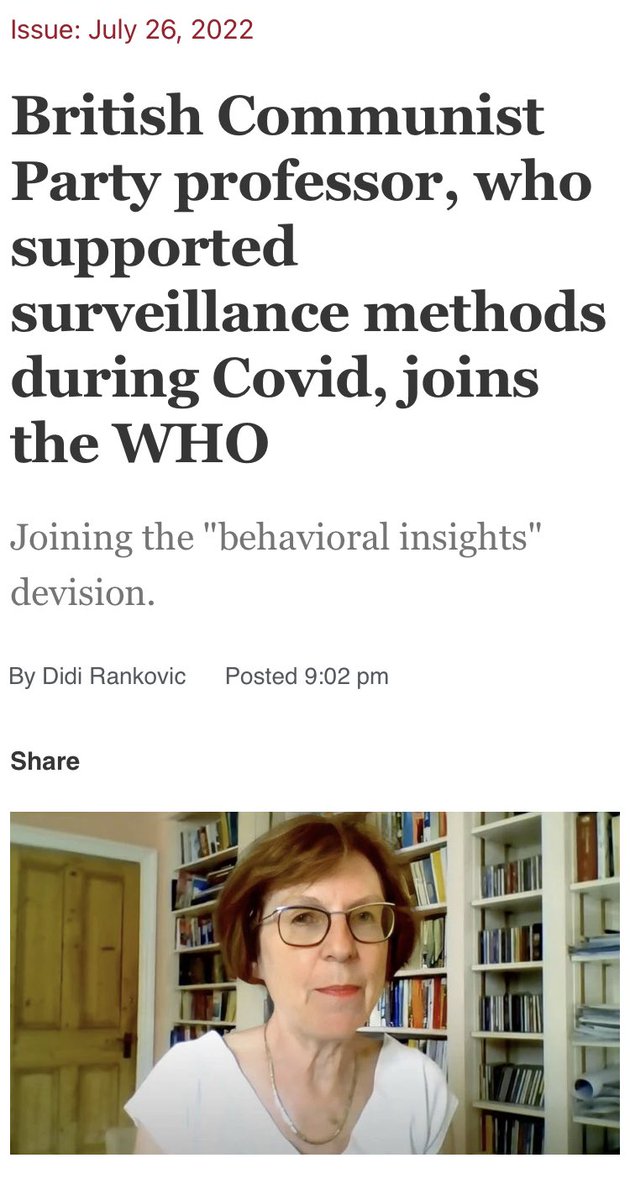 DavidcmzL's tweet photo. Just when you think things can’t get worse , that unwanted communists are not making ways into our society the WHO goes and gives top job to prof Susan Mitchie also dubbed Stalins nanny. https://t.co/jrh9HQP3y7