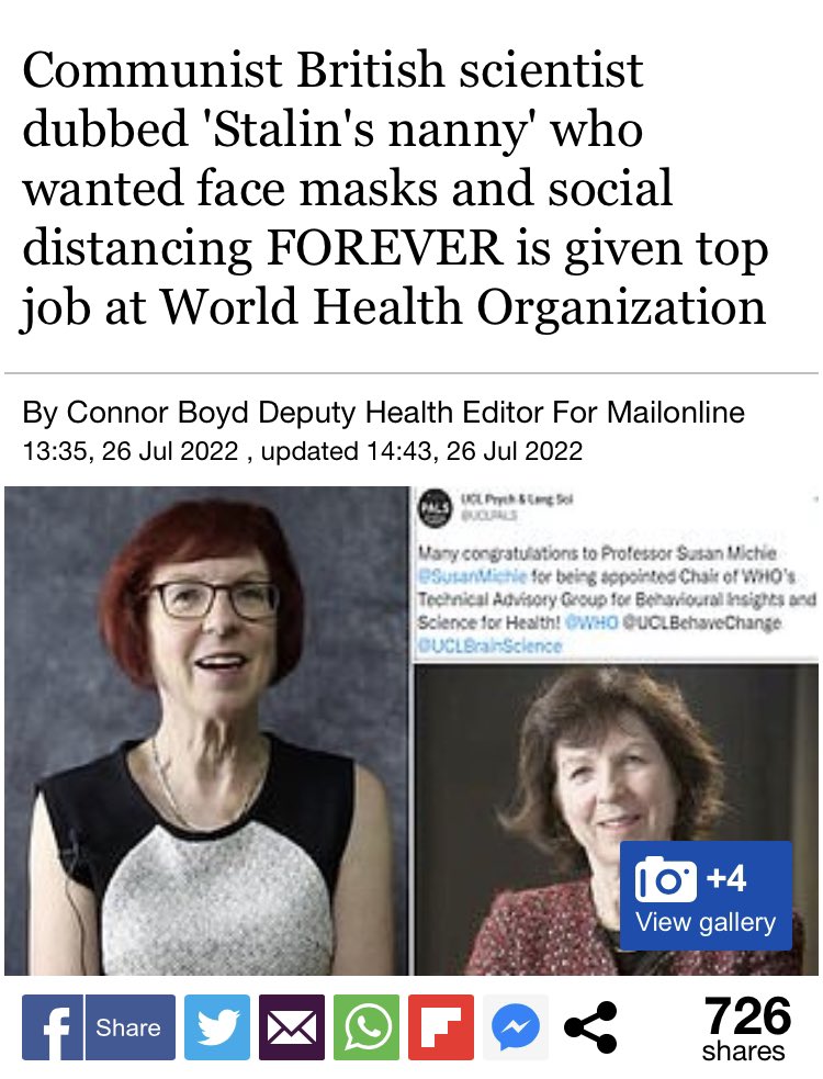 DavidcmzL's tweet photo. Just when you think things can’t get worse , that unwanted communists are not making ways into our society the WHO goes and gives top job to prof Susan Mitchie also dubbed Stalins nanny. https://t.co/jrh9HQP3y7