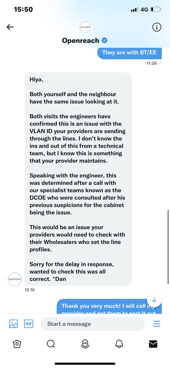 Charlie_anne_'s tweet photo. @SkyUK This is effecting my job, my ability to pay bills and put food on the table. This is what open reach have to say https://t.co/pozy2uwhII