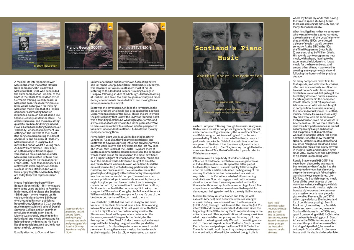cguildpianist's tweet photo. @iScotNews are to publish the following article in their forthcoming print/online edition, authored by me, talking a bit more about piano music that everyone should have the chance to hear in concert.
Talking of which: https://t.co/Rne8lDQ8nK https://t.co/WD1kIeDepg