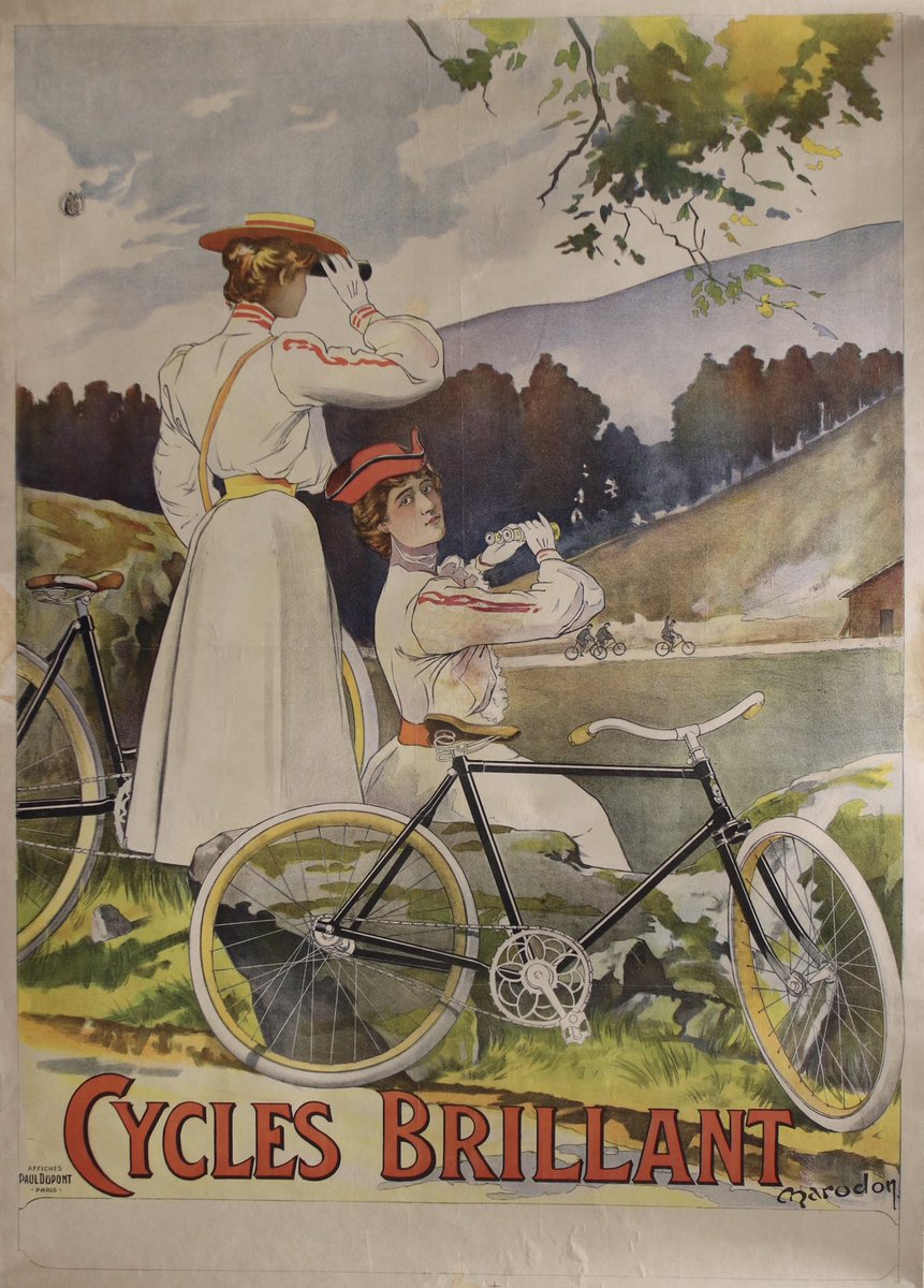 No queda petróleo y el coche eléctrico fue una ilusión, las autopistas están vacías. Tengo mi bicicleta. Art: ‘Cycles Brilliant’ 1900, por Maurice Marodon. 🚲🚲👏🏽