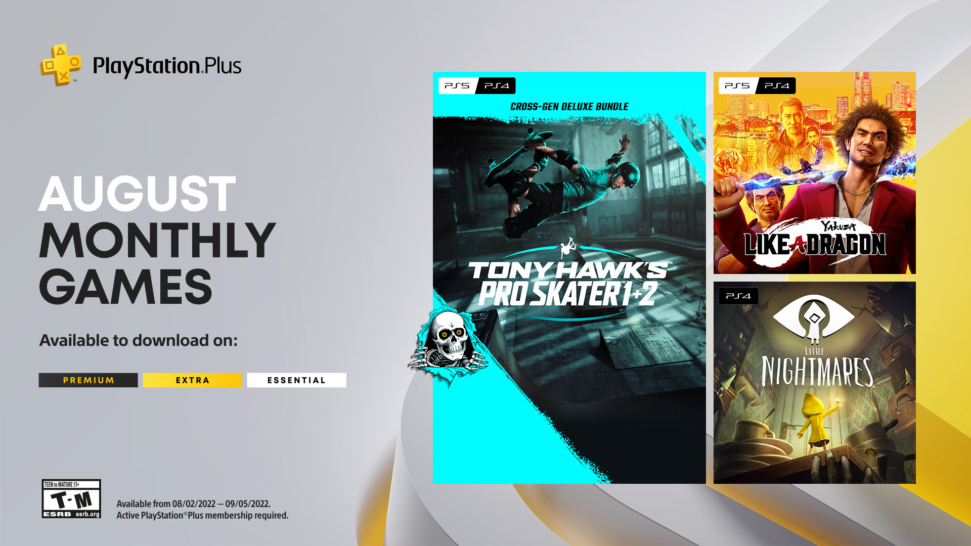 PlayStation on Twitter: "PlayStation Plus Monthly for August: Yakuza: Like A Dragon 🐉 Tony Hawk's Pro Skater 🛹 Little Nightmares 🔦 details: https://t.co/Z6EvJSmZAg https://t.co/lqIG4aKYo6" / Twitter