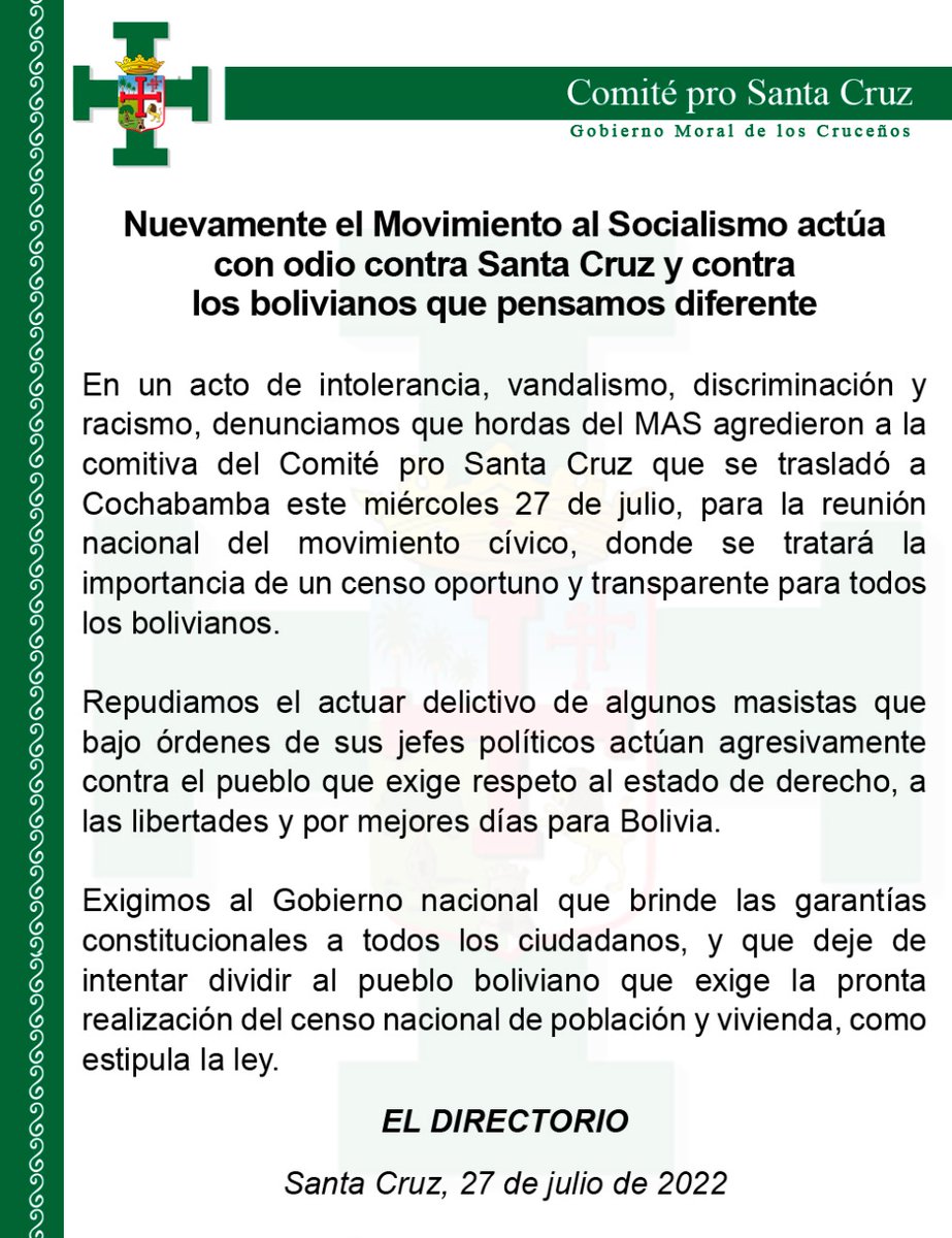 Comite Pro Santa Cruz tweet media