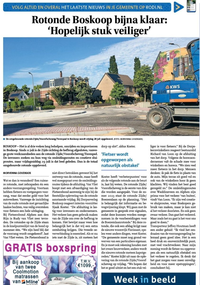 Nog 2 dagen.. dan zit het dorp niet meer 'op slot'.
Afsluiting van de rotonde en Zijde bewijst nogmaals dat snelle aanleg van nieuwe infra (weg naar N11/Alphen en 2e oeververbinding) ter ontsluiting van Boskoop noodzakelijk is. <a href="/zuid_holland/">Provincie Zuid-Holland</a> <a href="/gemeenteaadr/">Alphen aan den Rijn</a>