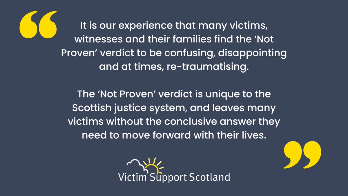 VSScotland's tweet image. The #NotProven verdict can leave many victims unable to move forward with their lives.

To read the legal argument behind abolishing Not Proven, click here:

heraldscotland.com/opinion/205758…