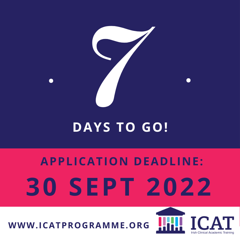 1 week to the deadline for PhD fellowship applications! bit.ly/3PZM6ey @hrbireland @NDTP_HSE @_NIMDTA @agriculture_ie @COAIrl @nuigalway @ucddublin @tcddublin @UCC @RCSI_Irl @QUBelfast @publichealthni @ucdvetmed