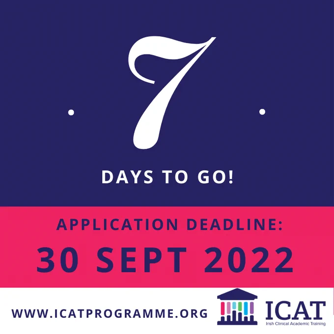 7 days until the deadline for ICAT fellowship applications
