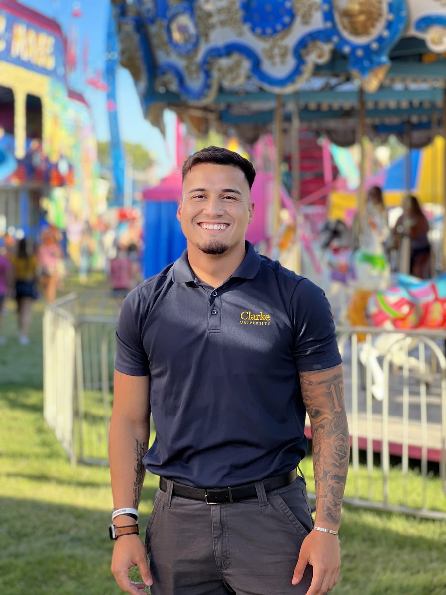 ClarkeU's tweet photo. Darius Hernandez ’22 is interning with the Monticello (IA) PD this summer.  
“This internship will benefit me in the future with the experience I received and preparing me for not just the academy, but the real world.” 
#WhereAreTheyWednesday #CUsummerintern  @ClarkePrideFB https://t.co/PlTpdAu9vz