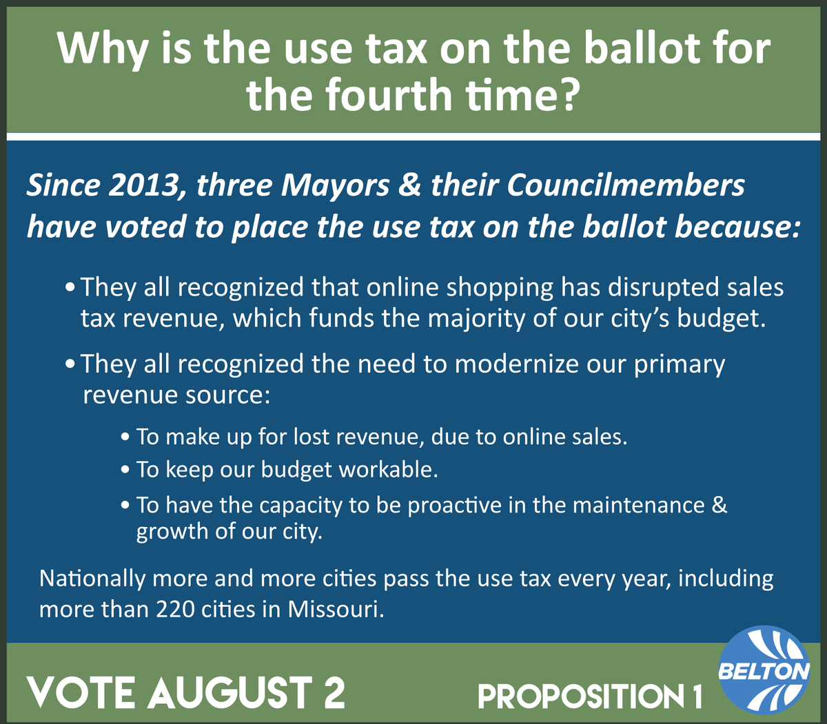 For more information, please visit -- belton.org/Government/Pro…