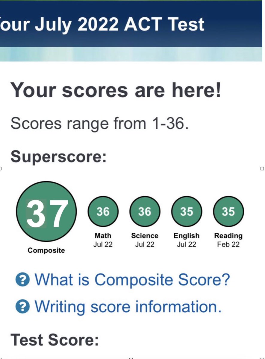 CoachJoseLopez's tweet photo. Just got back my ACT scores! #studentcoach 
#neversettle https://t.co/HWve0vF95I