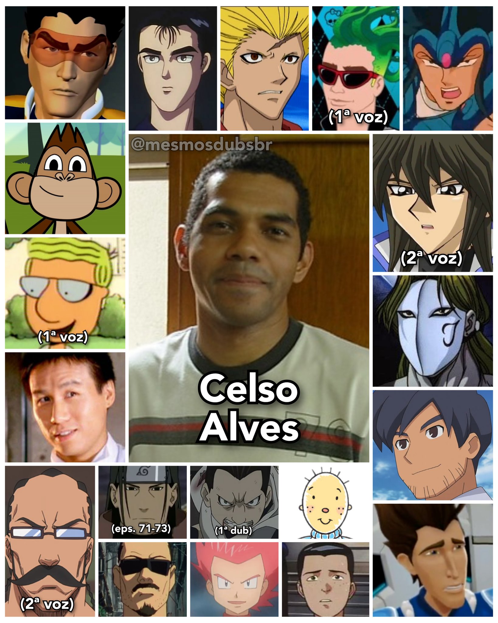 Personagens Com os Mesmos Dubladores! on X: Quem já assistiu Hot Wheels na  infância com certeza já ouviu a voz deste homem! Alguns dos personagens do  dublador Celso Alves! Celso é conhecido