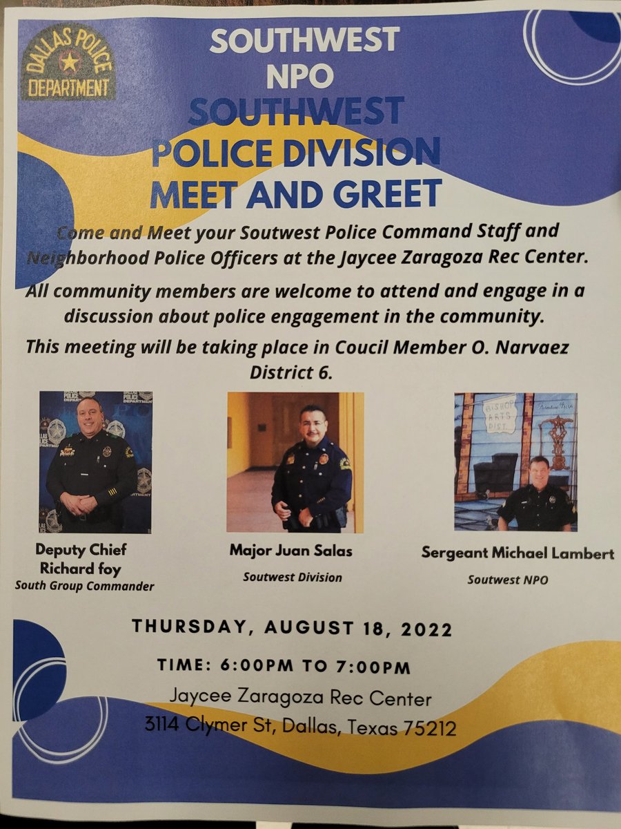 Dallas Southwest (@dpdswnpo) on Twitter photo 