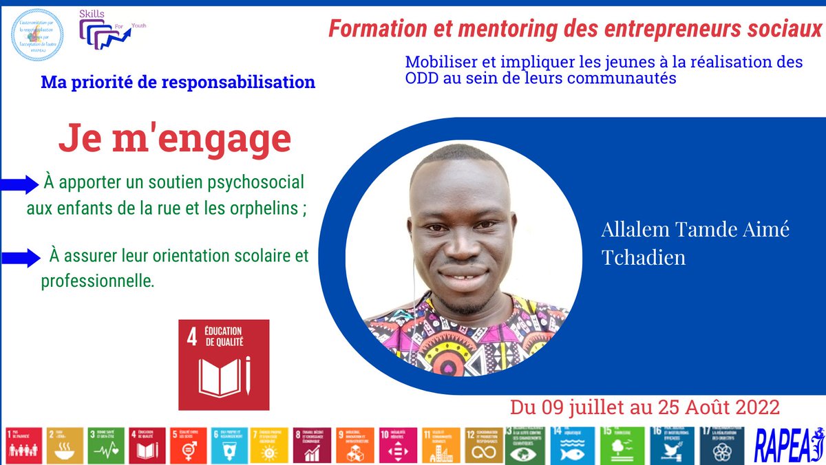 rapeaj's tweet photo. Mobiliser et impliquer les jeunes à la réalisation des #ODD au sein de leurs communautés constitue selon nous le premier pas vers le développement durable des pays.
@USEmbYaounde 
@YALINetwork
@UnescoYaounde 
@JLStalon 
@AminataMaiga20 
@EldersSocial 
#rapeaj https://t.co/PkSASMNEmJ