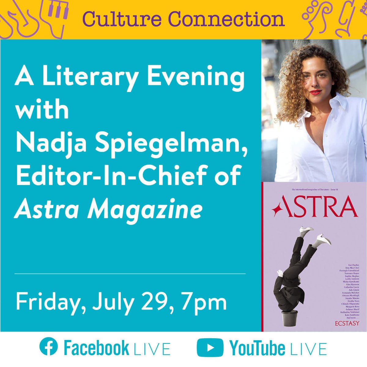 QPL's Culture Connection is delighted to host an evening with @NadjaSpiegelman, editor-in-chief of Astra Magazine, a new literary journal with an international focus! 
Watch live on Friday, July 29 at 7PM. 
facebook.com/QPLNYC/live_vi… 
youtu.be/IUVU4FYG3M8