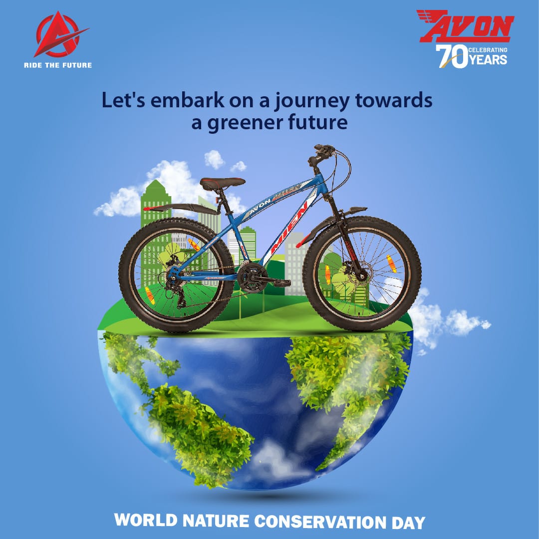 AvonCyclesIndia's tweet photo. On the occasion of World Nature Conservation Day, Avon Cycles urges you all to use eco-friendly mobility solutions to save our environment.
#AvonCycle #Avon #cycle #RideTheFuture #WorldNatureConservationDay #environment https://t.co/OAhmSMsEoy