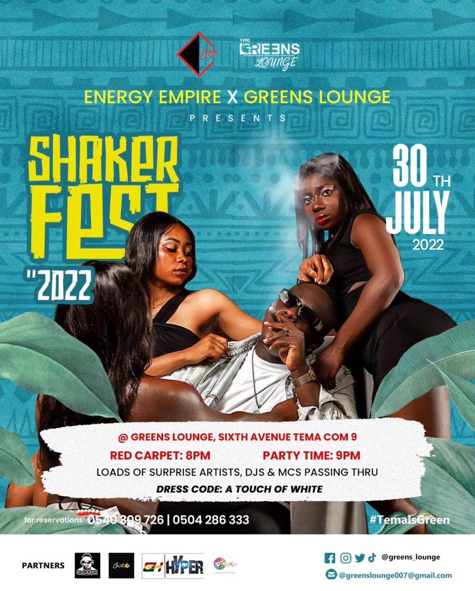 modelakua_ofori's tweet photo. This Saturday @greenslounge . Featuring all your favorite artist and Dj’s. #shakerfest22 . Don’t miss it🔥. I’m glad to be featured on this flyer ❤️.Thanks to @greens_Lounge . @modelakua_ofori #daterush #shakerfest22 https://t.co/AFFBTRLAul