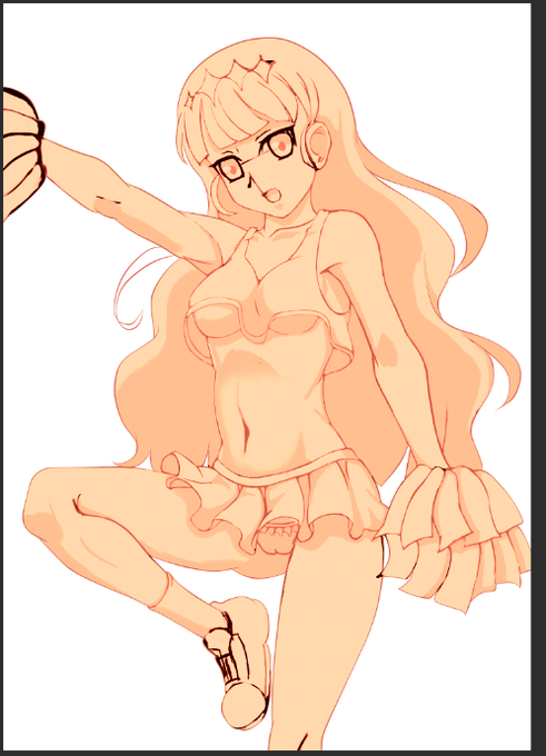 大分描けてきたけど、これはチアなのか痴女なのか… 