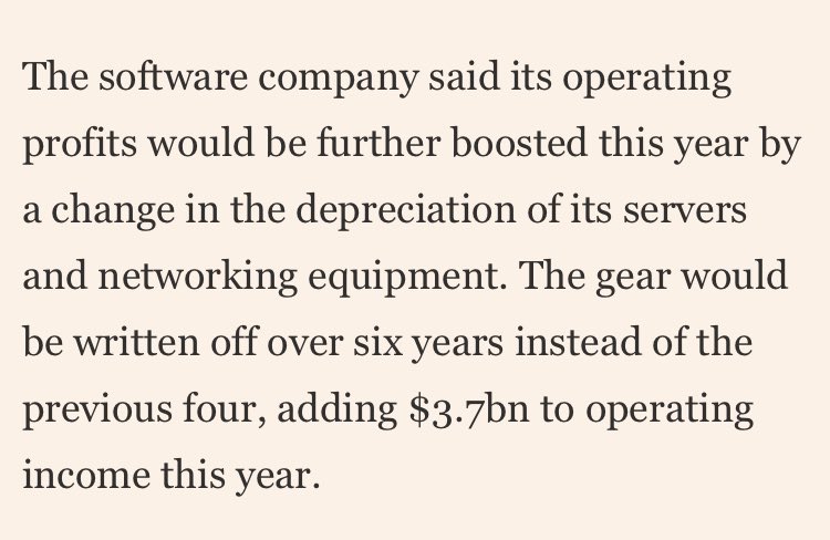 (2) In case you missed the $MSFT accounting change (not a good look, Microsoft) I am referring to.