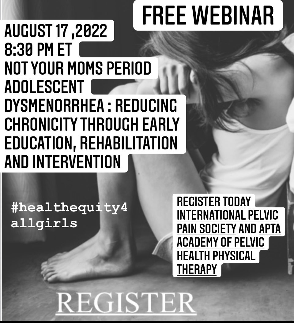 7/10 girls can live in a better world where they are listened to evaluated and given comprehensive rehabilitative and management options for their symptoms vs ignored, dismissed and suffering. us02web.zoom.us/webinar/regist…
