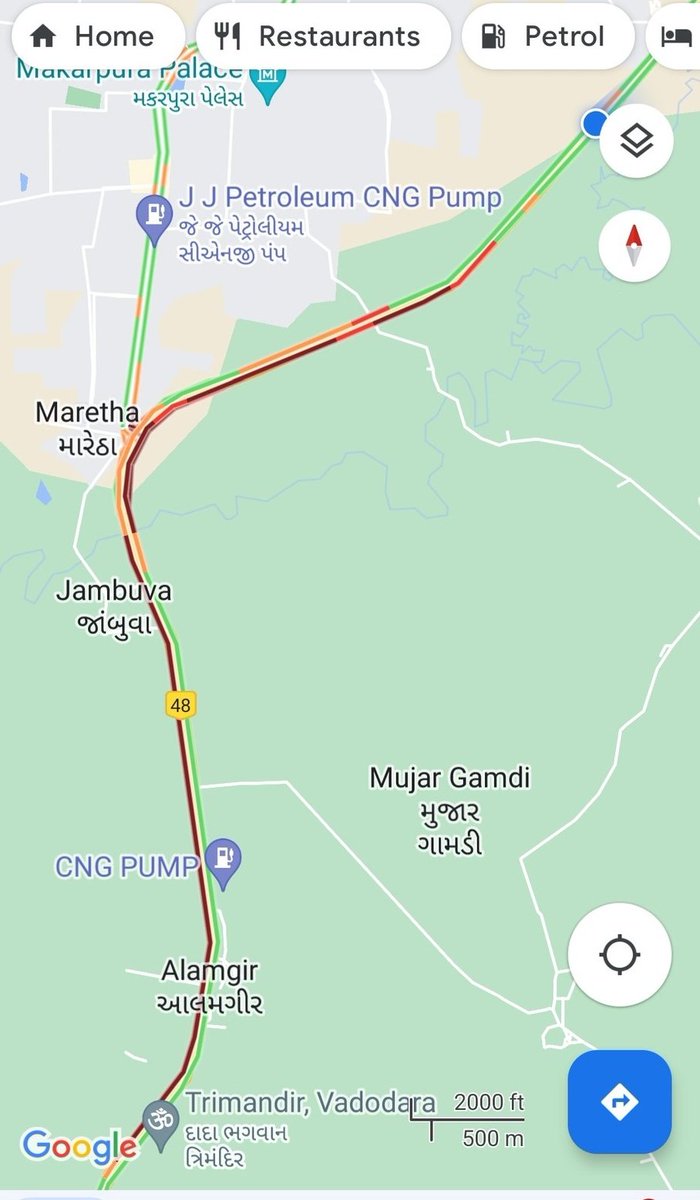 You can see Live Traffic on Google Map.