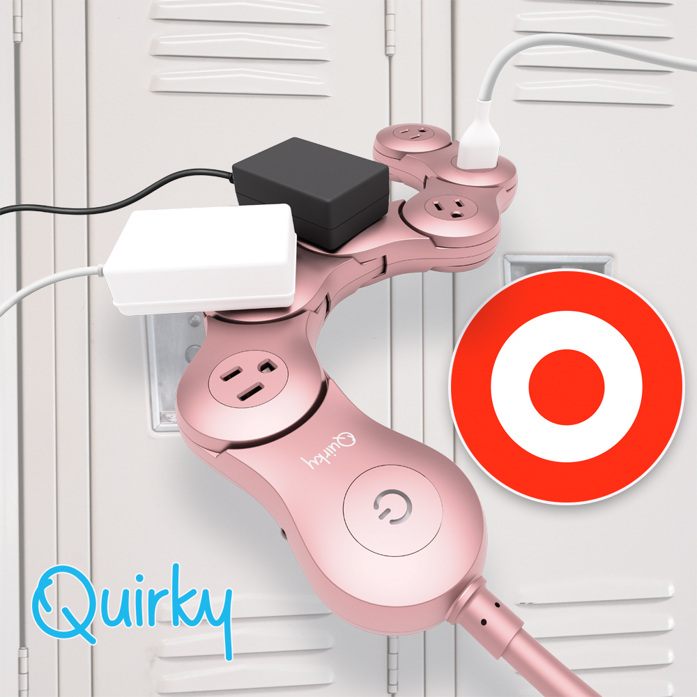 Just in time for Back To School. Our friends over at Target are featuring the Quirky Pivot Power in Rose Gold. Reclaim your outlets with a flexible surge-protecting power strip that bends to fit every sized plug or adapter. You can order these here at target.com/p/quirky-pivot…